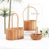 Women’s Day Woven Flower & Picnic Basket - Imitation Rattan, Leather Cord, Home Decoration & Handheld Use