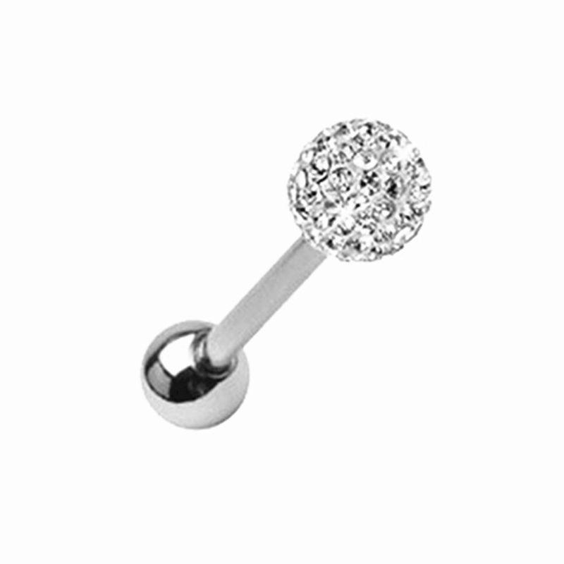 Модный козелок из нержавеющей стали, хрустальный шар, пирсинг, кольцо для языка, шпильки для тела