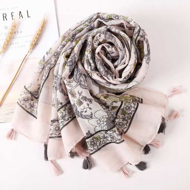 Брендовый дизайнерский женский шарф, теплый принт, пляжный саронг, шали, роскошные хлопковые и льняные банданы, мусульманский хиджаб, женские шарфы с кисточками, парео