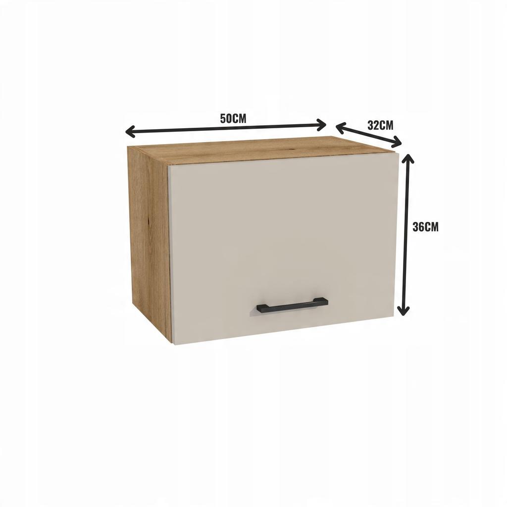 Upper Kitchen Cabinet 50/36 Capri Oak Body Evoke Cashmere Front Ma