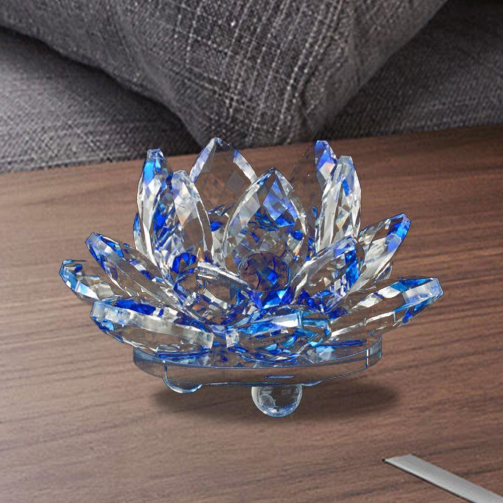 Souvenir Gifts Lotus Flower Decor Glass Craft Glass Miniature Crystal Lotus Flower Figurine