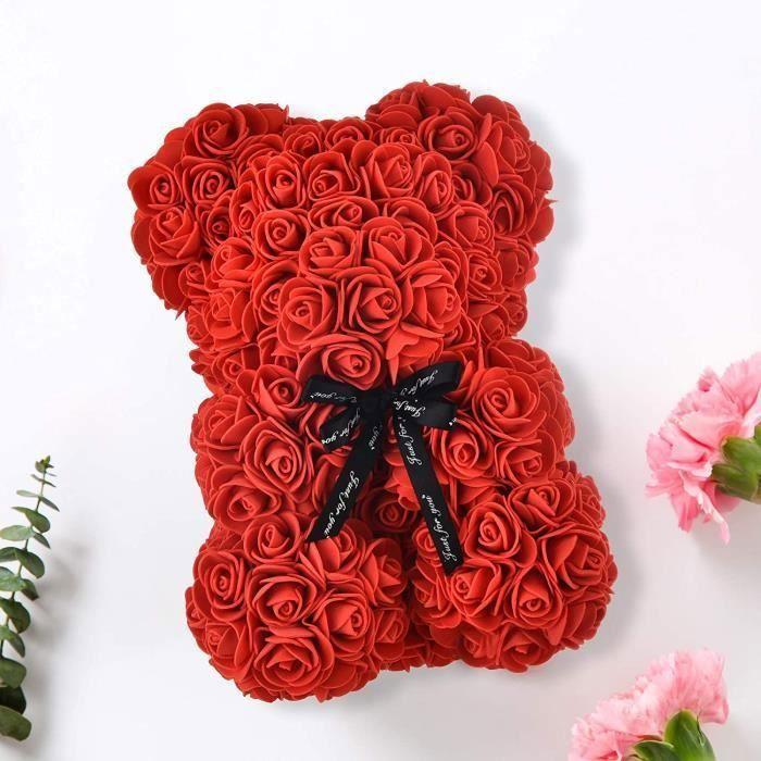 Rose Ours éternel Fleur Ours en Peluche Fleurs artificielles Saint Valentin Anniversaire de Mariage Anniversaire Cadeaux Jouets