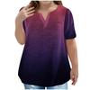 Children's Plus-size T-shirt Gradient Casual Fashion V-neck Short-sleeved Pocket Top