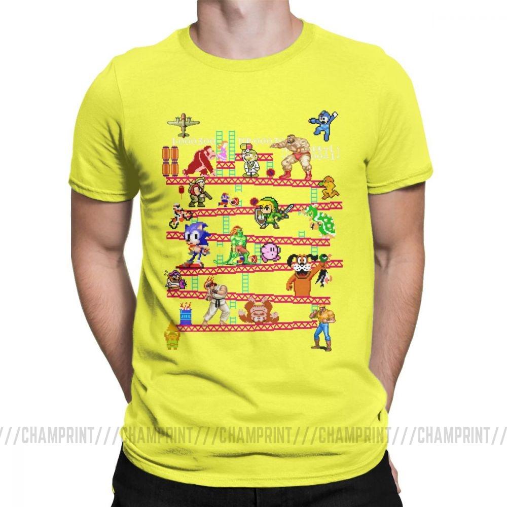 Men Arcade Game Collage T Shirts Console Game Vintage Style Tee Shirt Classic La Camiseta