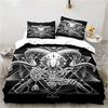 Бафомет Сатана Демон Зло Комплект пододеяльника Ужас Злой Монстр Постельное белье Полный Кинг-сайз Покрывало Рождественский Подарок Навидад