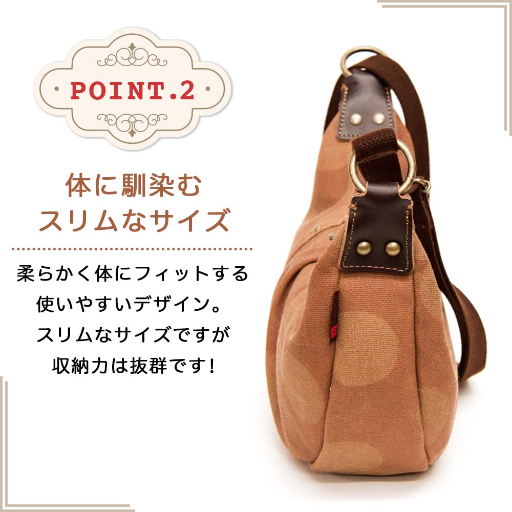 Body Shoulder Made in Persimmon Shibu Dyed Canvas Crossbody S [crearekiki] Bag, Bag, Women's, Japan, Bag, Bag, KS-326 (Kaki Daika)