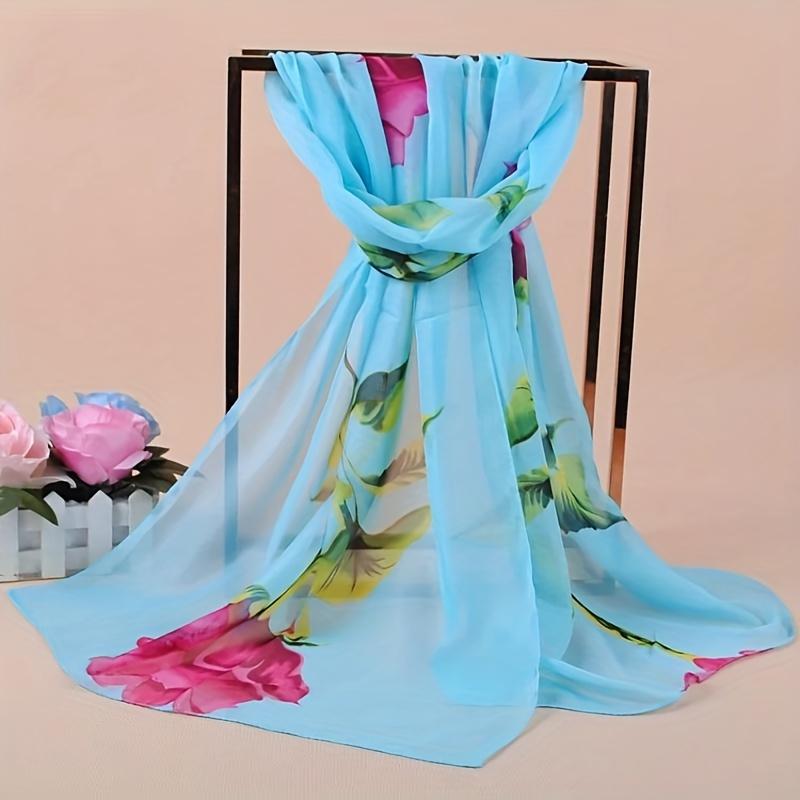 New Fashion Print Design Women Silk Scarf Shawl Elegant Headscarf Convinient Bandage Hijabs Chiffon Muslim Wrap Scarves