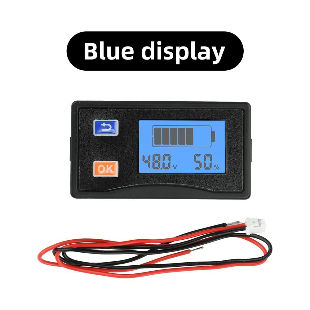 Цифровой вольтметр и индикатор уровня заряда батареи LCD, 9–120 В постоянного тока, Универсальный измеритель мощности, подходит для электромобилей и т. д.