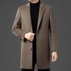 Новое шерстяное пальто для мужчин среднего и пожилого возраста, осенне-зимнее пальто средней длины для папы, деловая повседневная мужская одежда