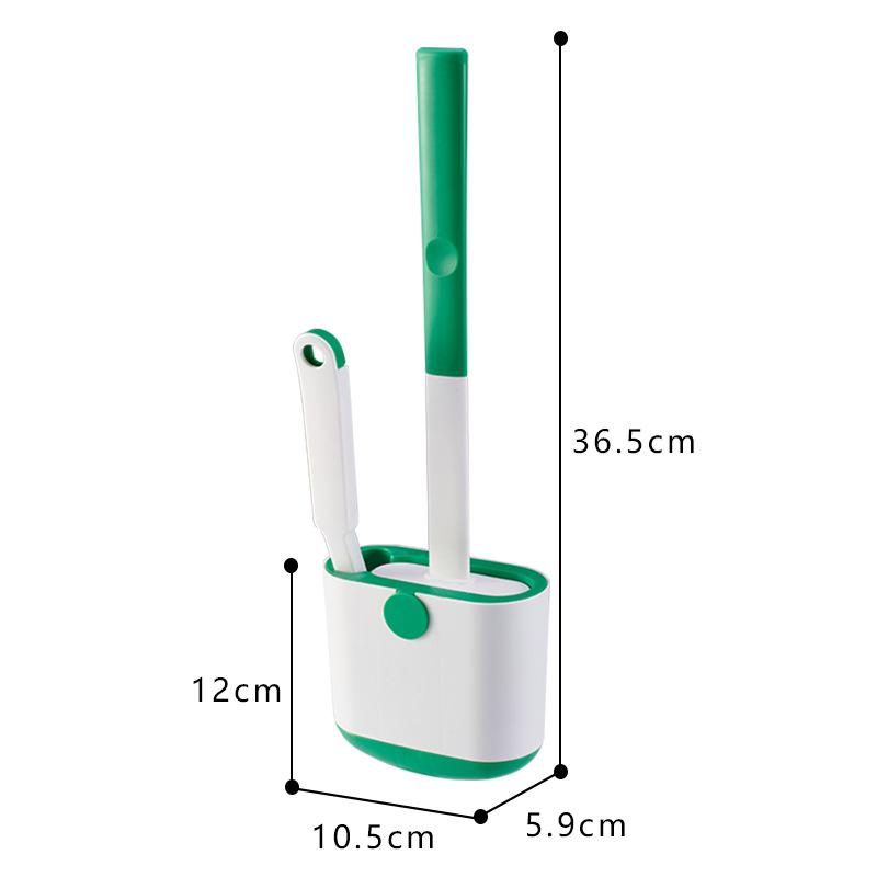 Toilet Brush Bundle Wall Mounted Toilet Brush with Drain Holder Bpa-free Silicone Flat Head Flexible Soft Bristles Cleaning Brush