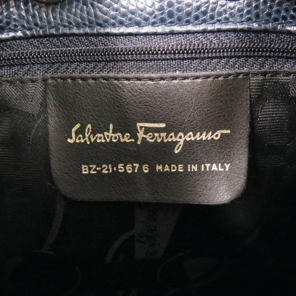 Б/У ОРИГИНАЛЬНЫЙ Salvatore Ferragamo BZ215676 Рюкзак-сумка Vala Daypack Из тисненой кожи