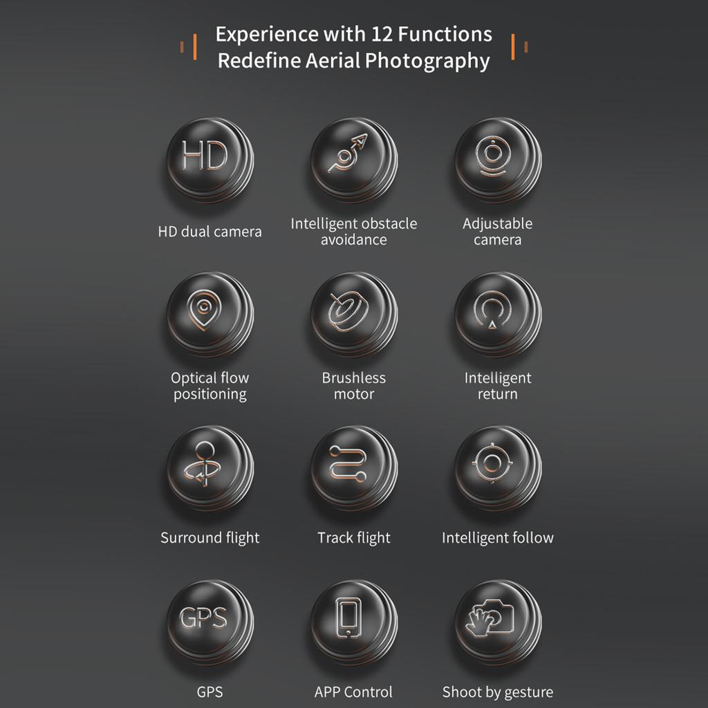 Remote Control GPS Drone with Dual Camera 8K Foldable Headless Drone with Obstacle Avoidance