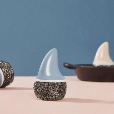 Креативная ручка в виде акулы, стальной шарик, всасывающая карта, чистящий шарик из нержавеющей стали, шариковая щетка для очистки горшка, гигиеническая щетка для горшка