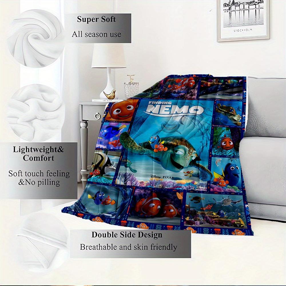 1pc Flannel Finding Nemo Ocean Life Theme Bed Throw Blanket Sofa Blanket Gift Home Decor Blue Ocean World Pattern Room