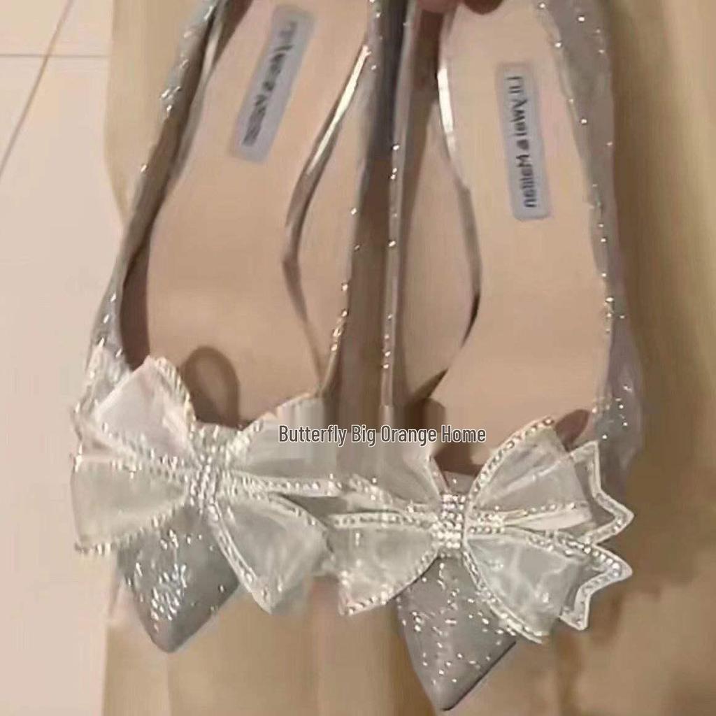 Crystal Bowknot High Heels - 2025 French Stiletto Wedding & Evening Shoes