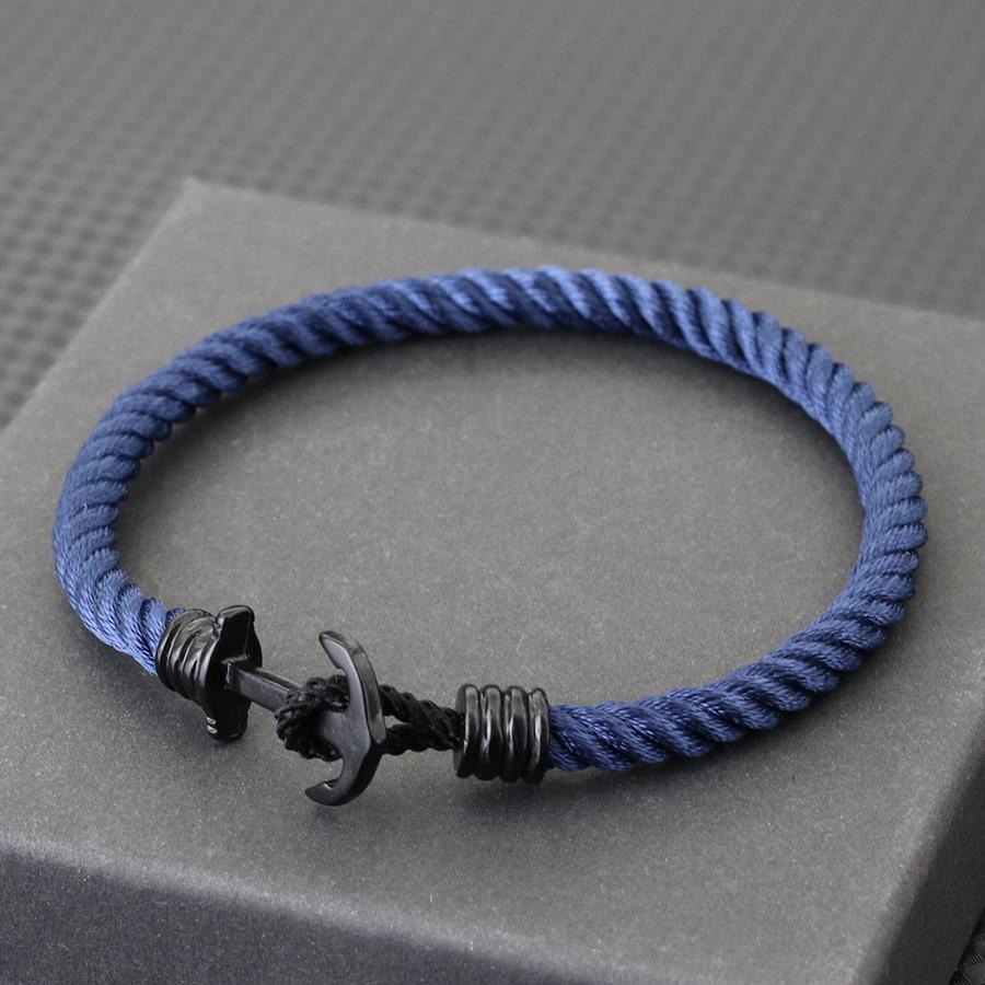 Простой мужской браслет с якорем, винтажный плетеный миланский канат, женский, в морском стиле, для кемпинга, студенческий, наручный, ювелирный подарок для него