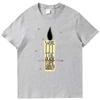 Black Flame Candle Hallowmas Fashion Graphic T Shirts Cotton Round Neck Tshirt Unisex Streetwear Summer Print T Shirt