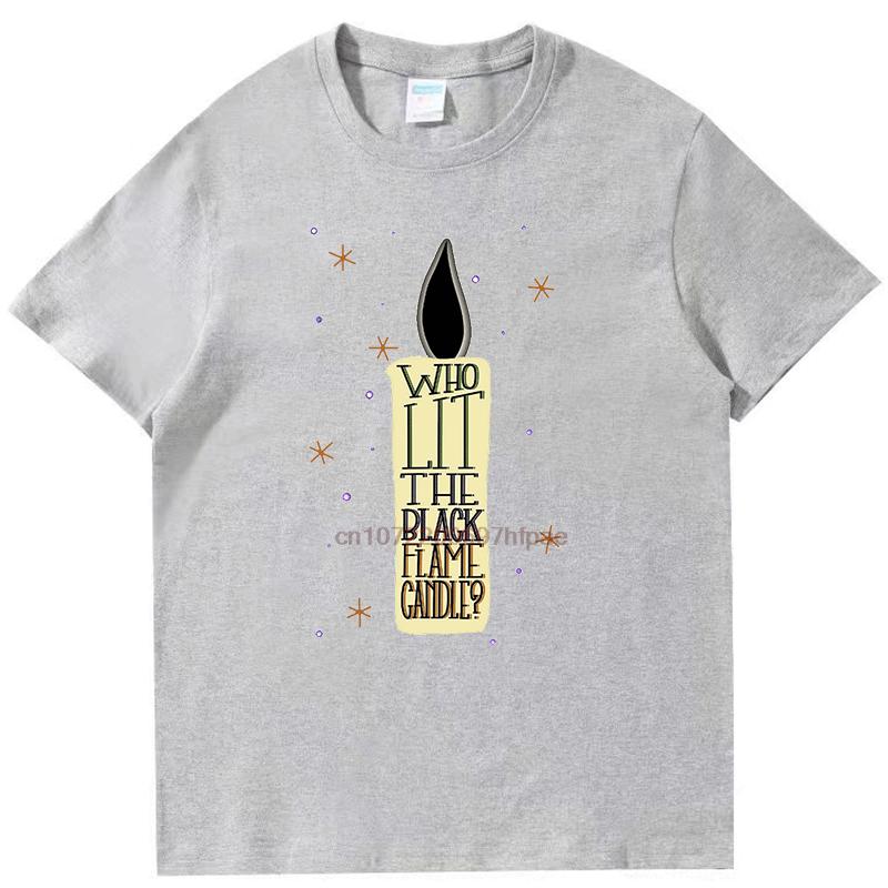 Black Flame Candle Hallowmas Fashion Graphic T Shirts Cotton Round Neck Tshirt Unisex Streetwear Summer Print T Shirt