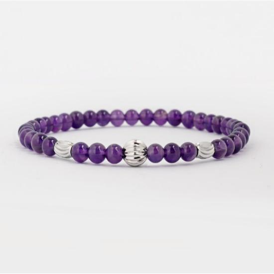 DELIXIR Чонгук из BTS – Доступен в разных цветах Тонкий браслет из натурального камня аметист