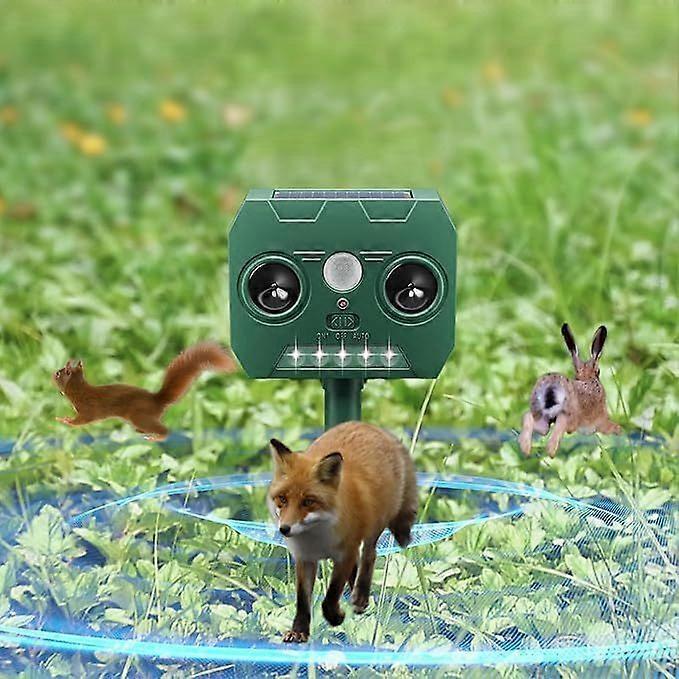 1 Pack Solar Animal Repellent Outdoor Cat Deterrent with Motion Sensor & Flash Light, 2 in 1 Deer Repellent Device for Backyard