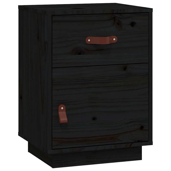 VidaXL Bedside Table Black 40x34x55 Cm Solid Pine Wood 818313