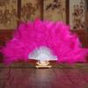 1pcs Soft Fluffy Lady Burlesque Wedding Hand Fancy Dress Costume Dance Feather Fan Chinese Fan Folding Fan