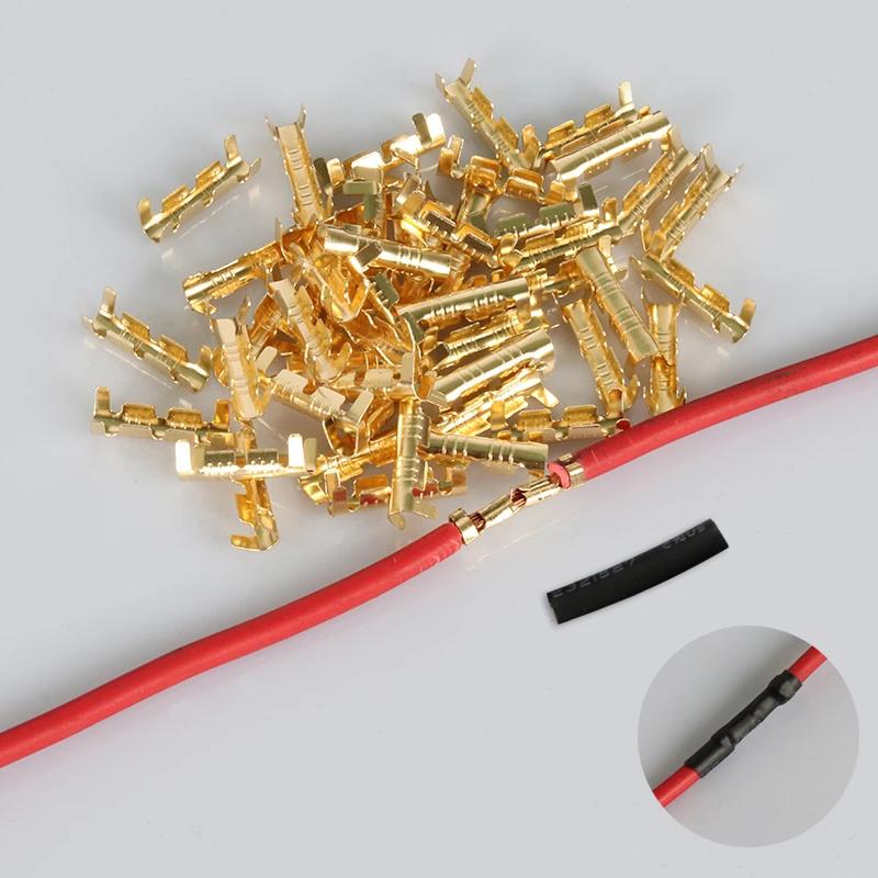 200Pcs 453 U-Terminal Lug Wire Butt Joint Cold Terminal, Fascia Of Small Tooth With Heat Shrinkable Tube 0.5-1.5Mm2