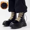 Fashion 2024 Hot High Top Men's Fashion Boots Casual Leather Sneakers Thick-soled Sneakers Men Chunky Shoes Comfort Platform Boots Men
