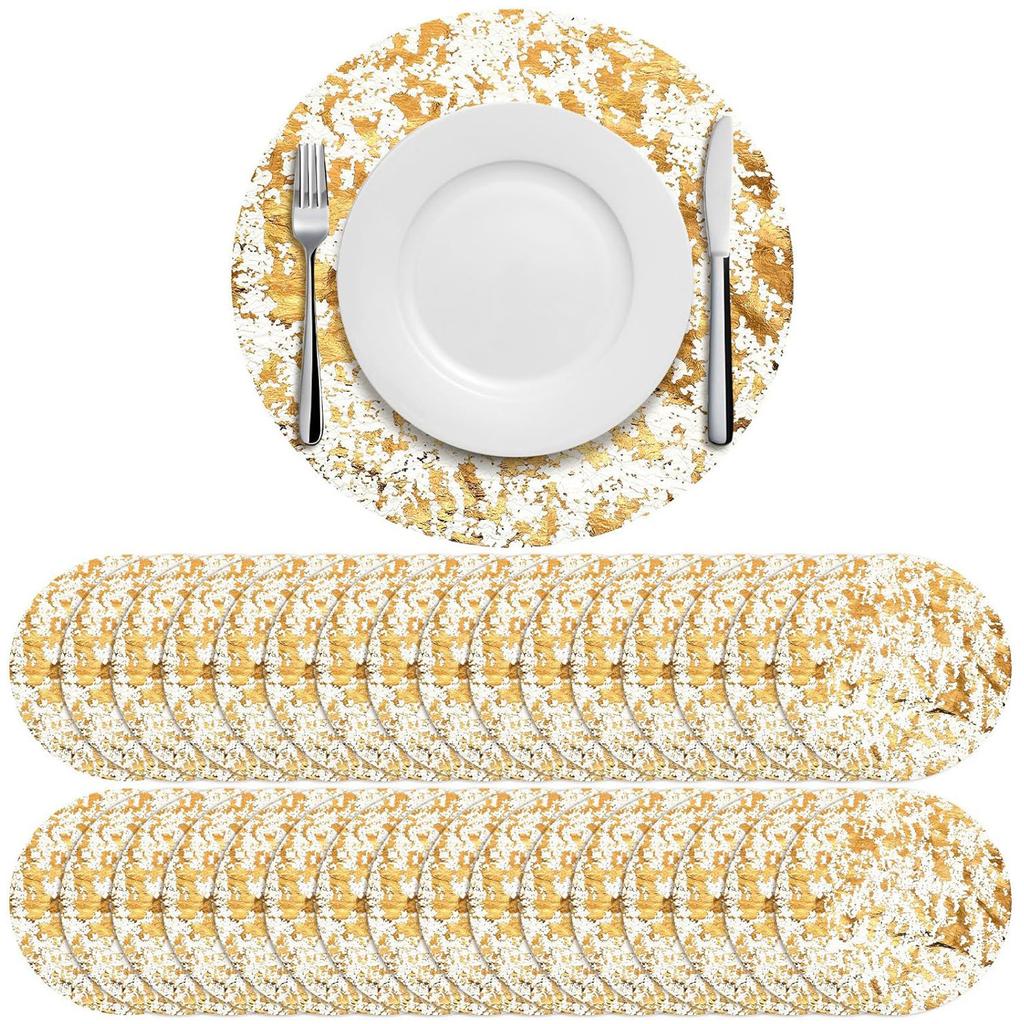 Одноразовая Праздничная Вечеринка Золотая Фольга Золотая Подставка под Тарелку Западный Ресторан Подставка на Стол Свадебное Украшение
