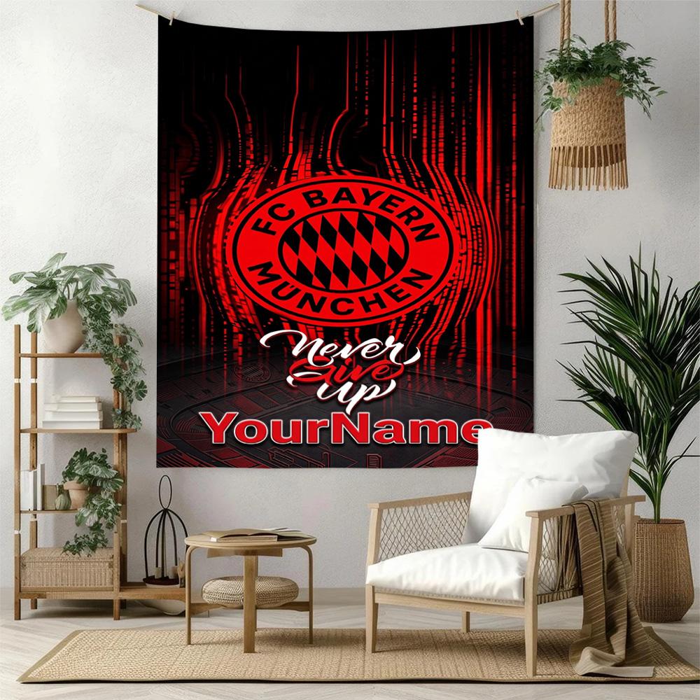 Bayern Munich Custom Your Name Wall Decor Tapestry Art For Pet Memorial Birthdaywedding Party Backdrop Family Gift