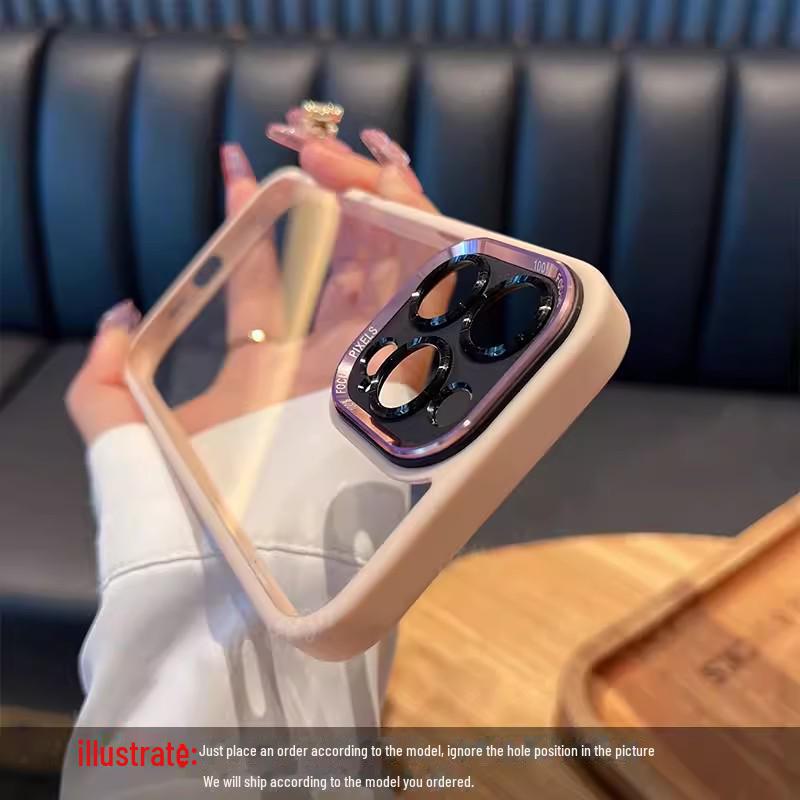 Совместимый прозрачный защитный чехол от падения для iPhone 15 Pro/Pro Max - золотой