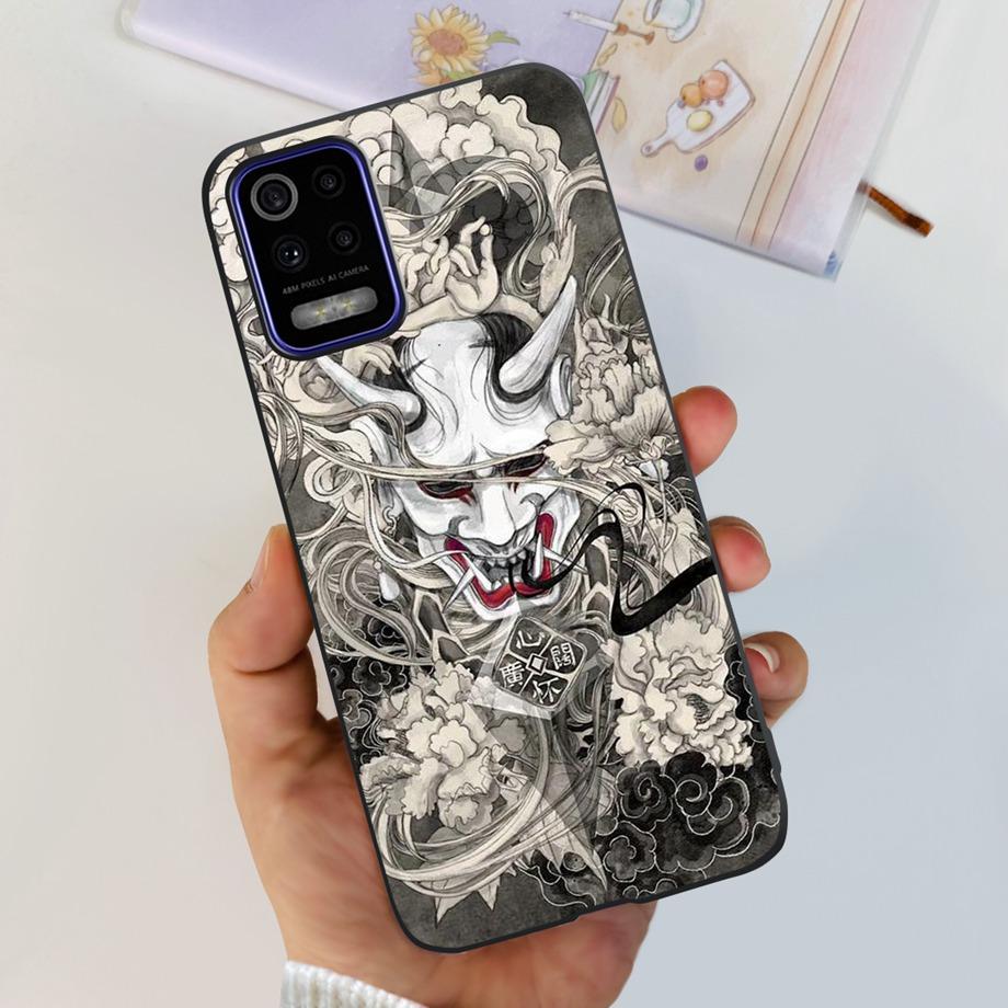 For LG K52 K42 K62 2020 Phone Case Back Cover Black Matte Soft TPU Silicone Bumper Shell For LG Q52 Q62 LGK52 K 62 Butterfly Bag