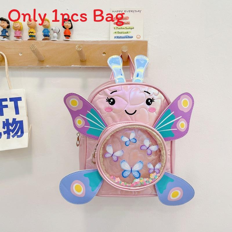 Toddler Butterfly Backpack With Sparkling Sequin Pattern For Education And Play