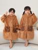 Детская плотная пижама-халат из кораллового флиса с капибарой - Осенне-зимний длинный халат для мальчиков, девочек и малышей