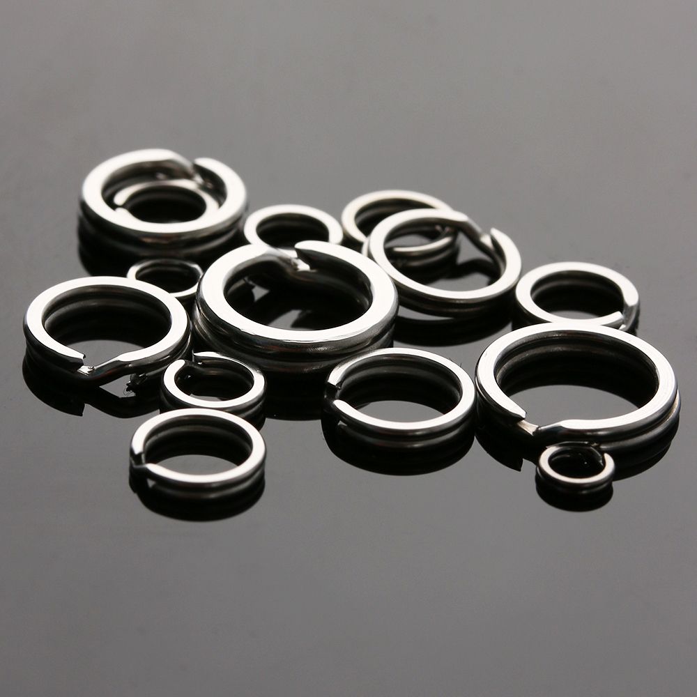 Lot Line Tackle Durable High Quality Fish Connector Stainless Steel Swivel Snap Fishing Split Rings
