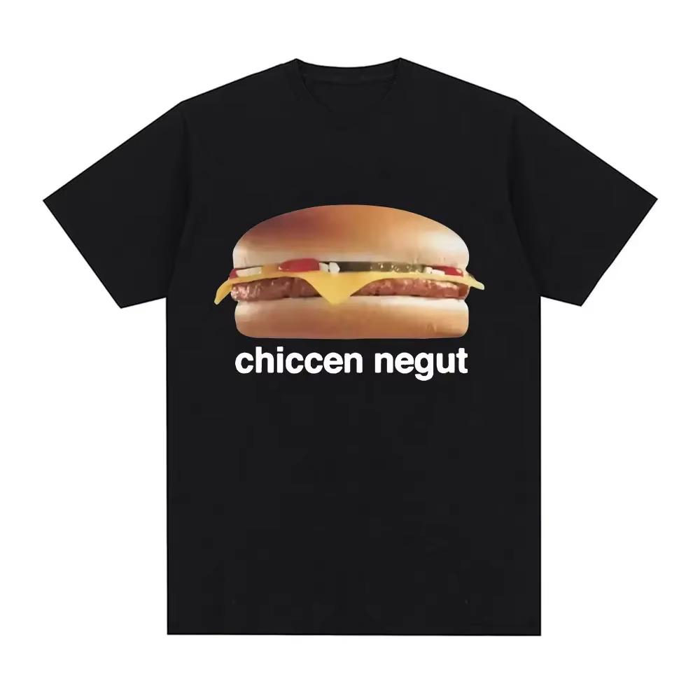 Chiccen Negut Funny Meme Graphic Printed T Shirt Fashion Roundneck Short Sleeve Casual T Shirts Wome
