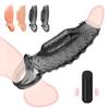 Cock Sleeve Penis Vibrating Ring Soft TPE Enlargement Extender Male Delay Ejaculation Chastity Device Sex Toys For Men Couples