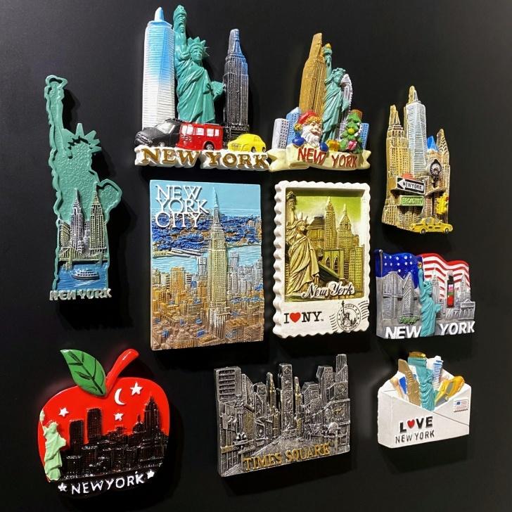 Нью-Йорк, США Наклейки на холодильник Туристические сувениры Наклейки на холодильник Украшения для дома