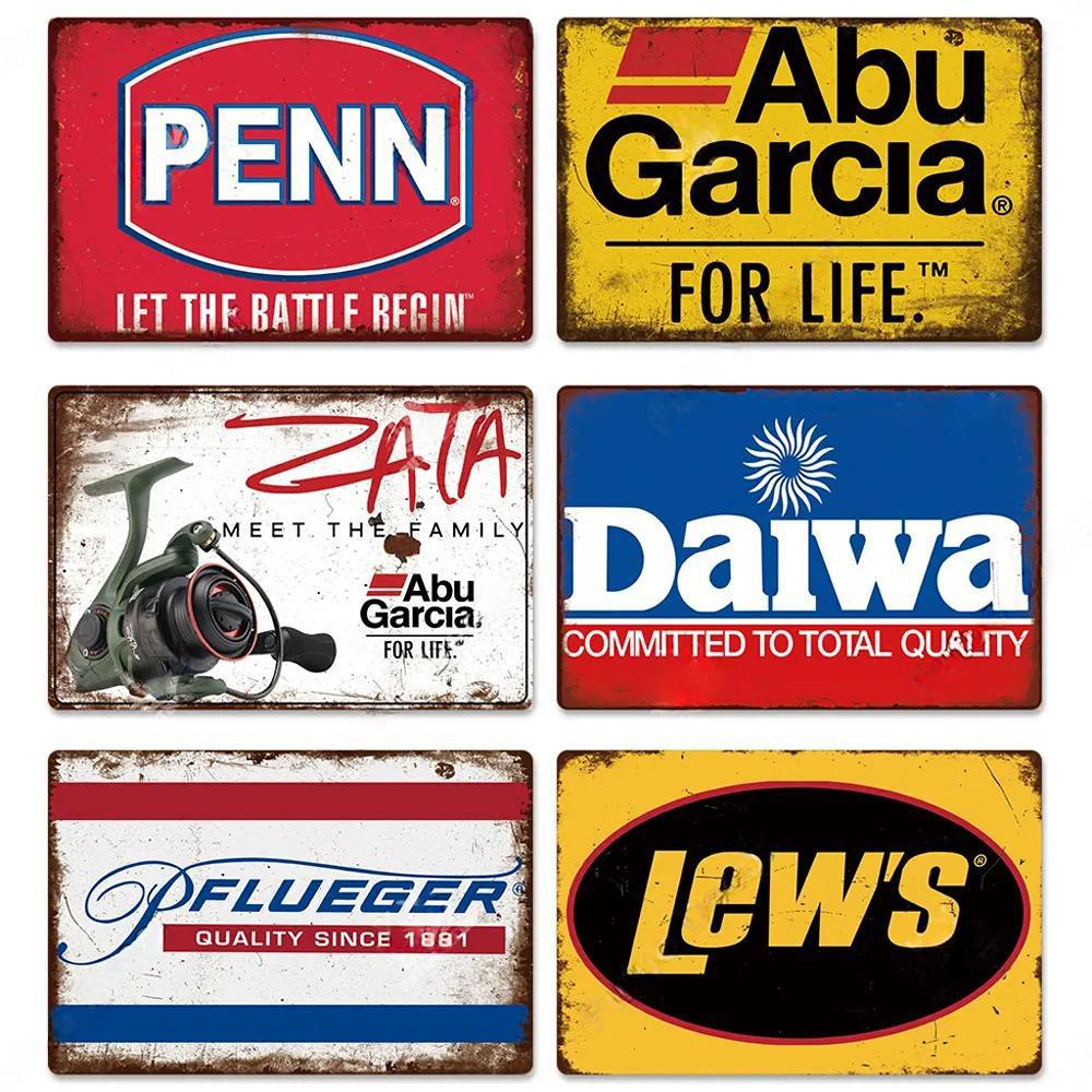 Fishing Gear Posters Vintage Metal Tin Signs Decor Retro Plaque Metal Plate Home Wall Art Room Decoration For