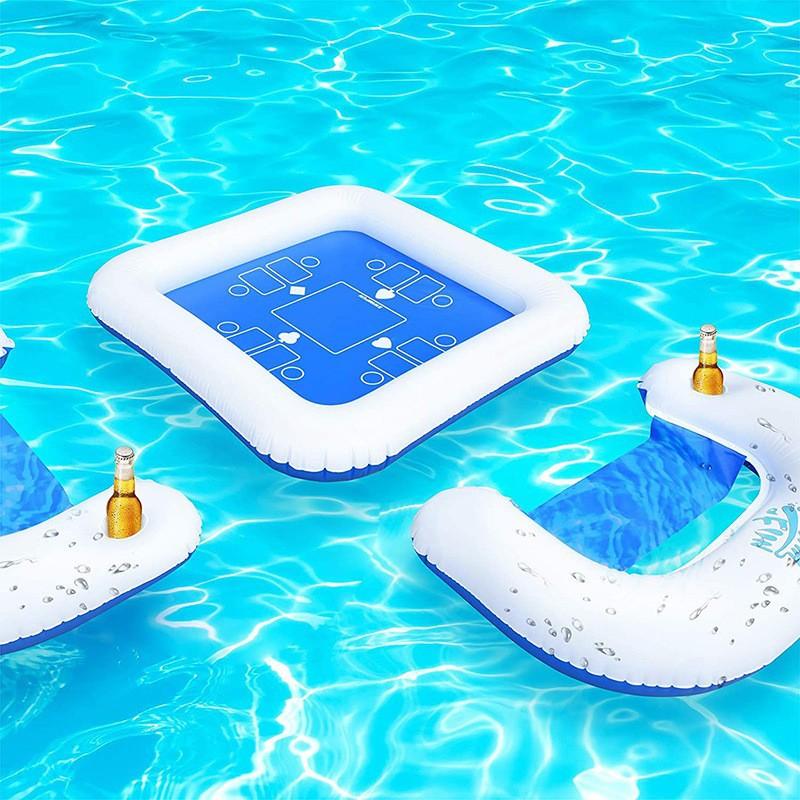 ПВХ Надувной Игровой Стол для Воды Бассейн U-образное Сиденье Водный Покерный Стол Игровой Мат Надувной Покерный Стол Игрушка