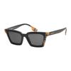 Temple Check Detail Rectangular Sunglasses Women’s Black