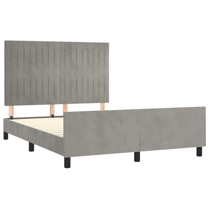 Maison Exclusive - Cadre de lit sans matelas gris clair 140x190 cm velours
