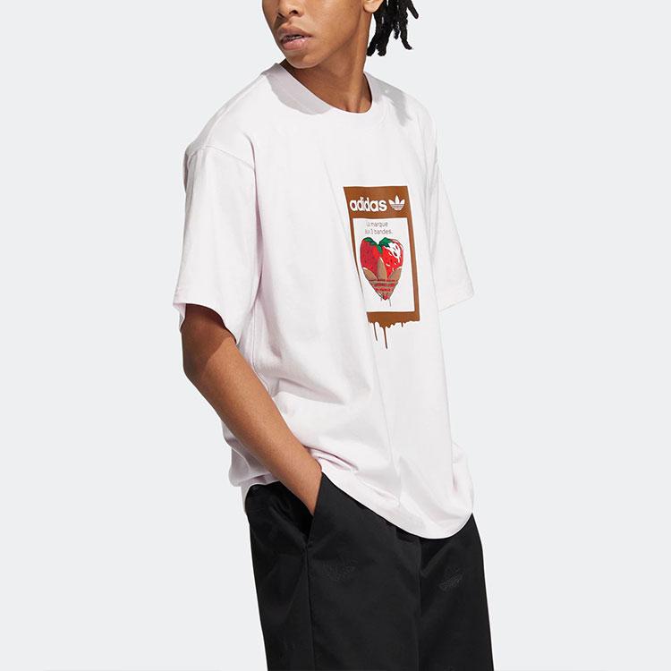 adidas Спортивная футболка унисекс Originals Charr Morita Collection с мультяшным логотипом, розовые HZ5355