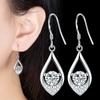 Silver-plated Girls' Ear Jewelry, Water Drop Earrings, Diamond-set Temperament Earrings, Earrings, Versatile Ear Hooks.