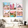 Rome Marrakech Landscape Poster Canvas Painting Prints Miami Beach Travel Posters Wall Art Pictures Home Decor For Living Room