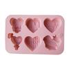 Heart Shape DIY Cake Mold Silicone 6 Cavity Valentines Day Candy Mold for Baking