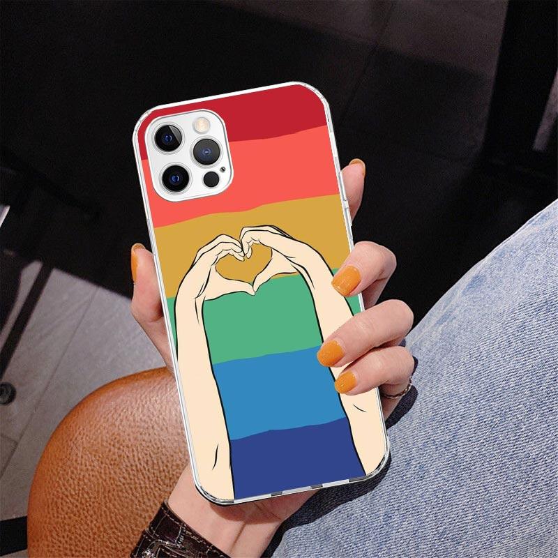 Love Is Love LGBT Rainbow Phone Case For iPhone 17 Air 16 Pro Max 16E 15 + 14 Plus 11 12 13 Mini 7 8 SE Gift Print Cover Fundas