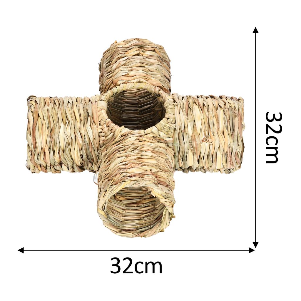 Туннель из травы для хомяка, игрушка-кролик, убежище, товары для животных, прочный соломенный домик для мелких животных, кролика, белки, ежа, мышей