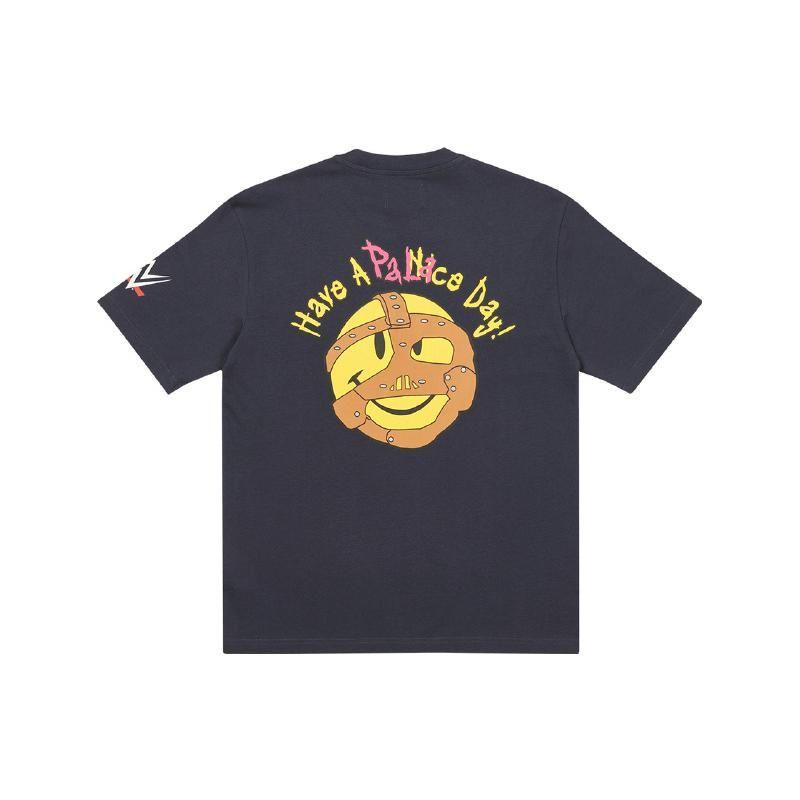 Palace Футболка X WWE Nice Day Темно-синие топы унисекс Синяя P22TS461