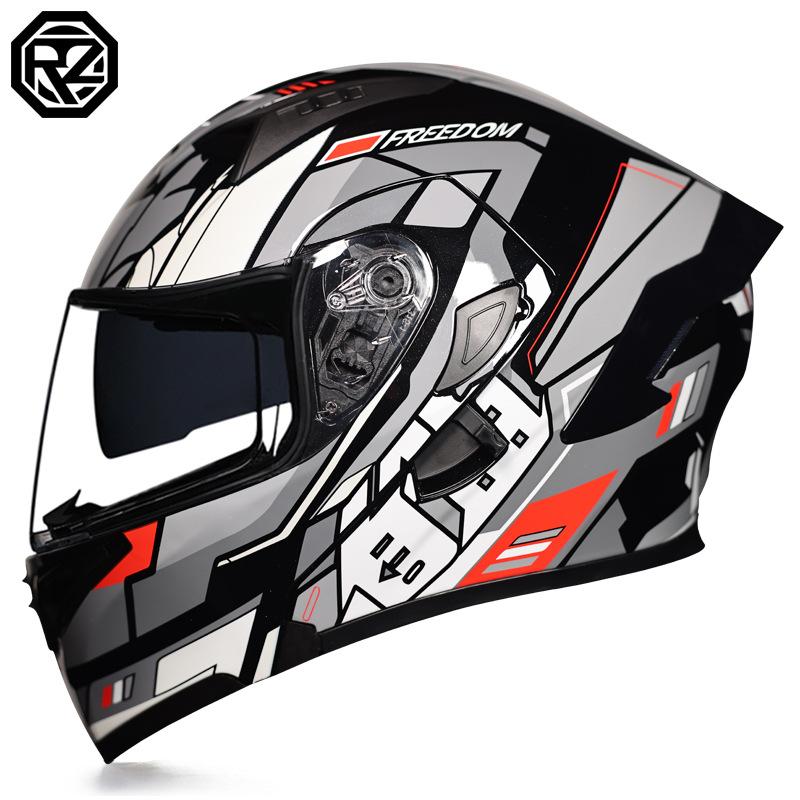 Motorcycle Helmets Men's and Women's Unveiling Helmets Full Helmets Tail Rider Bluetooth Locomotive Men's and Women's Winter Personality Electric